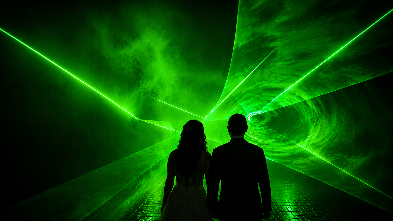 Private Feier mit Lichtshow